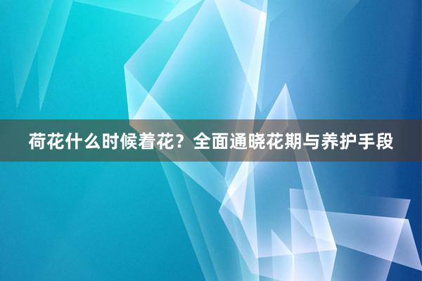 荷花什么时候着花？全面通晓花期与养护手段